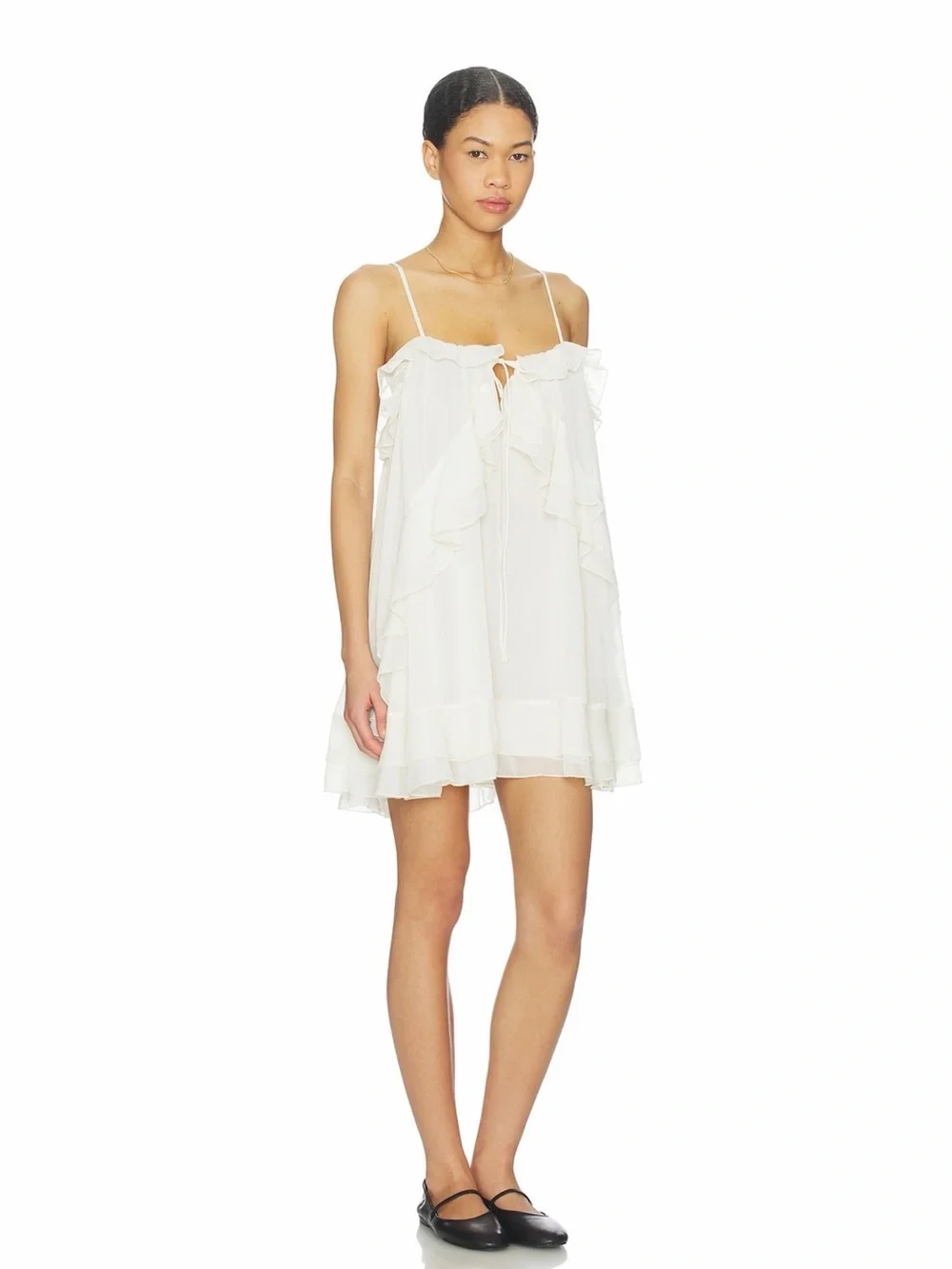 Lioness Ethereal Ruffle Mini Dress White - Picture 2 of 7